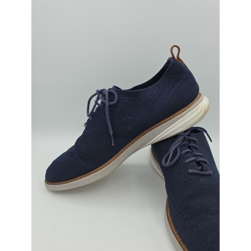Cole Haan OriginalGrand Shoes Mens‎ Size 12 Blue Knit Wingtip Dress Oxford - Picture 6 of 8